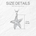 wholesale 925 Sterling Silver Starfish CZ Charm Pendant Necklace for Women Girls -0-4