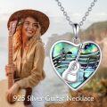 wholesale 925 Sterling Silver Abalone Shell Guitar Music Notes Heart Pendant Necklace-0-5