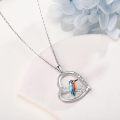 wholesale 925 Sterling Silver Enamel Bird in Heart Pendant Necklace for Women Lover Gifts-0-1
