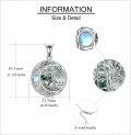 wholesale 925 Sterling Silver Moonstone Celtic Knot Tree of Life Pendant Necklace-0-4