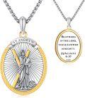 wholesale 925 Sterling Silver St Andrew Pendant Necklace with Bible Verse Protection Christian Catholic  for Men Boys Fathers Day-0-0