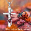 wholesale 925 Sterling Silver Cross Rose Flower Pendant Necklace with Chain for Women-0-5