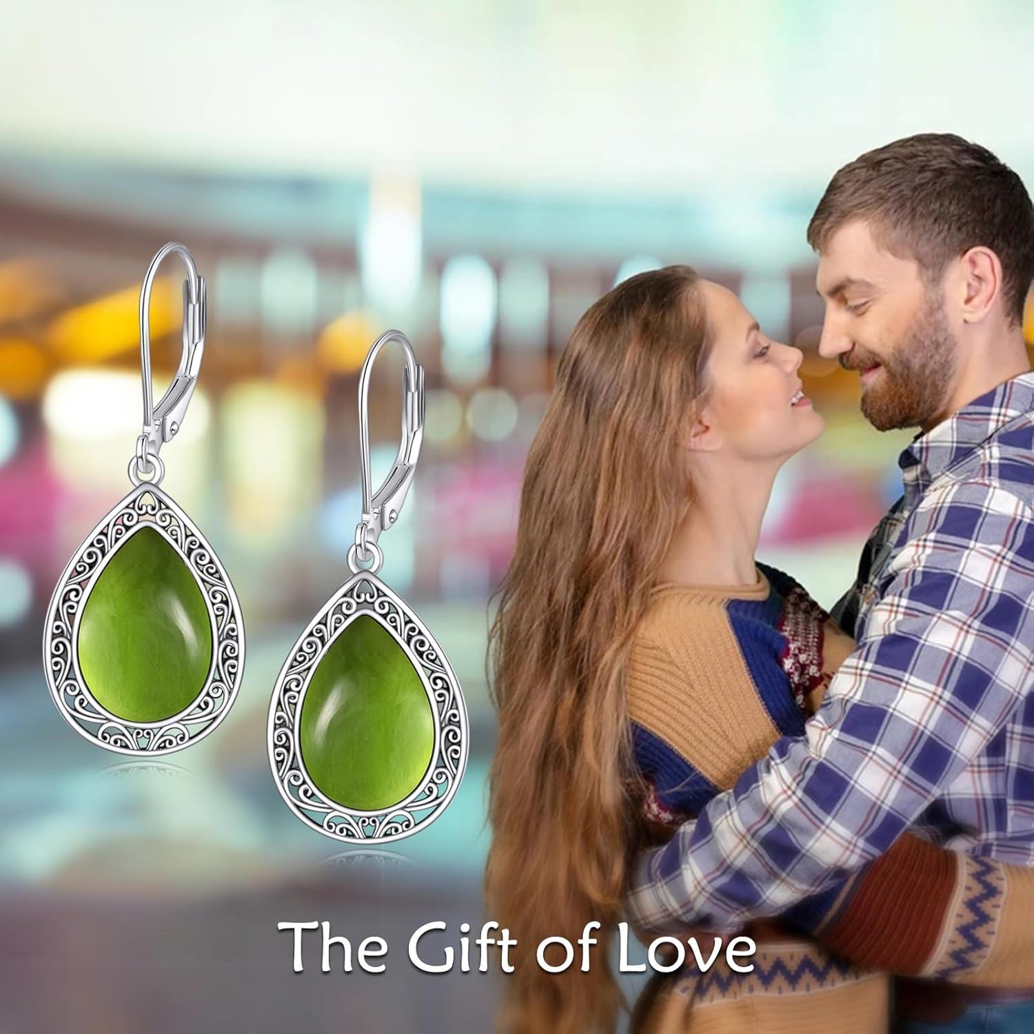 Sterling Silver Moonstone Lapis Lazuli Peridot Amethyst Teardrop Dangle Earrings-0-5
