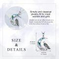 wholesale 925 Sterling Silver Moonstone & Abalone Shell Pendant with Bird and Mountains Design Necklace-0-2