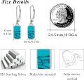 wholesale  S925 Sterling Silver Rectangle Turquoise Dangle Earrings for Mental Relaxation & Abundance-0-3