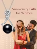 TOUPOP Sterling Silver Black Freshwater Pearl Rose Flower Pendant Necklace-0-2