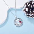 wholesale 925 Sterling Silver Snowman & Snowflakes Christmas Pendant Necklace  for Women-0-1