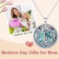 wholesale 925 Sterling Silver Family Tree Of Life Turquoise Oval Pendant Necklace For Women-0-3