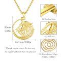 wholesale 925 Sterling Silver Gold Plated Horse Head Celtic Knot Circle Pendant Necklace-0-11