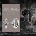 wholesale 925 Sterling Silver Celtic Knot Cross Huggie Hoops Black CZs Minimalist s for Women Girls 4g Lightweight Comfortable Fit Non-Tarnish Nickel Free Hypoallergenic Earings Set of 3 Pairs-0-5