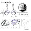 wholesale 925 Sterling Silver Purple Crystal Dolphin Wave Stud Earrings for Women-0-2