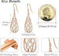 wholesale Rose Gold 925 Sterling Silver Teardrop Celtic Knot Drop Earrings for Women-0-3