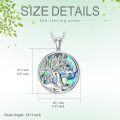 wholesale Sterling Silver Crystal Abalone Shell Animal Pendant Tree of Life Necklace-0-67