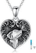 wholesale 925 Sterling Silver Heart Shaped Dog & Butterfly Memorial Keepsake Urn Necklace for Ashes - Pet Loss Gift-0-0