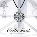 wholesale 925 Sterling Silver Celtic Knot Viking Pendant with Black Onyx Gemstone Necklace for Men & Women s-0-5