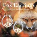 wholesale 925 Sterling Silver Gold Fox Cubic Zirconia Huggie Hoop Earrings-0-5