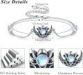 wholesale 925 Sterling Silver Lotus Flower Moonstone Bracelet - Adjustable Size Hypoallergenic s for Women-0-3