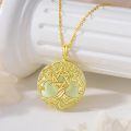 TOUPOP 14K Gold Plated Sterling Silver Jade Tree Of Life Necklace Celtic Family Jewelry Gift-0-3