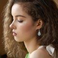 wholesale 925 Sterling Silver Drop Earrings White Gold Plated Abalone Shell Teardrop For Women-0-4