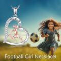 wholesale 925 Sterling Silver Soccer Girl Pendant Necklace - I Love You Forever-0-5