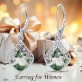 wholesale 925 Sterling Silver Teardrop White Opal Dangle Earrings for Women-0-38