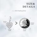 wholesale 925 Sterling Silver Cross & Cubic Zirconia Heart Drop Earrings-0-3