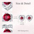 wholesale 925 Sterling Silver Birthstone Heart Stud Earrings Jewelry Gifts for Women-0-45