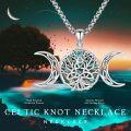 wholesale 925 Sterling Silver Celtic Tree of Life with Moonstones & Abalone Shell Pendant Necklace for Women Men s 48cm Chain Length-0-3