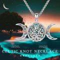 wholesale 925 Sterling Silver Celtic Tree of Life with Moonstones & Abalone Shell Pendant Necklace for Women Men s 48cm Chain Length-0-3