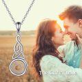 wholesale 925 Sterling Silver Round Amber Mustard Seed Celtic Knot Infinity Pendant Necklace for Women Girls-0-4