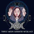 wholesale 925 Sterling Silver Triple Moon Goddess Celtic Knot Pendant Necklace-0-3