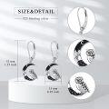 wholesale 925 Sterling Silver Owl Crescent Moon Drop Earrings-0-1