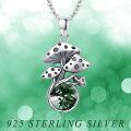 wholesale 925 Sterling Silver Green Moss Agate & Moonstone Mushroom Pendant Necklace-0-5