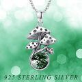 wholesale 925 Sterling Silver Green Moss Agate & Moonstone Mushroom Pendant Necklace-0-5