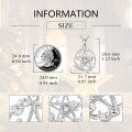 wholesale 925 Sterling Silver Pentagram Star Flower Pendant Necklaces for Women Gothic Witchcraft-0-4