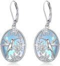 wholesale 925 Sterling Silver Hummingbird Moonstone Drop Earrings Nature s for Women Girls-0-0