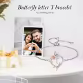 TOUPOP Sterling Silver Rose Heart Butterfly Initial T Letter Link Bracelet For Women-0-2