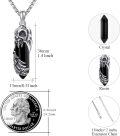 wholesale 925 Sterling Silver Gothic Raven Phoenix Amulet with Black Onyx Stone and Feather Design Pendant Necklace  for Men Women Gifts-0-1