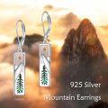 wholesale 925 Sterling Silver Abalone Tree & Mountains Leverback Earrings-0-5