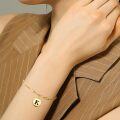 wholesale S925 Sterling Silver & Gold Plated Initial Bracelet with 10mm Letter Charm, Adjustable Chain, Gift for Friends, Sisters, Graduation-0-2
