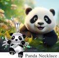 wholesale 925 Sterling Silver Cute Panda Bear with Bamboo Leaves Pendant Necklace for Women Animal s-0-2