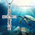 wholesale 925 Sterling Silver Cross Necklace with Abalone Shell Inlay Religious Pendant Jewelry Christian Gifts for Women Men-0-5