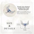 wholesale 925 Sterling Silver Heart with Wings and Blue Crystal Pendant Necklace for Women - Angel Number s-0-4