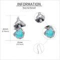 wholesale 925 Sterling Silver Turquoise & Moss Agate Mushroom Drop Earrings-0-4