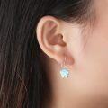 wholesale 925 Sterling Silver Pink & Blue Opal Flower Drop Earrings-0-4