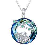 wholesale 925 Sterling Silver Zodiac Necklace with 12 Constellations Horoscope Heart Pendant for Women-02-Taurus Necklace(04.20-05.20)-02-Taurus Necklace(04.20-05.20)