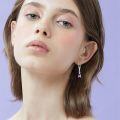 wholesale 925 Sterling Silver Amethyst Teardrop Dangle Earrings-0-4
