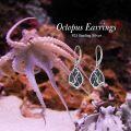 wholesale 925 Sterling Silver Black Onyx Teardrop Octopus Claw Leverback Drop Earrings-0-4