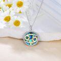 wholesale 925 Sterling Silver Abalone Shell Natural Cubic Zirconia Cancer Zodiac Necklace 12 Constellation Coin Pendant-0-2