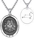wholesale 925 Sterling Silver Leo Zodiac Lion Head Constellation Necklace S925  for Women Men-0-0